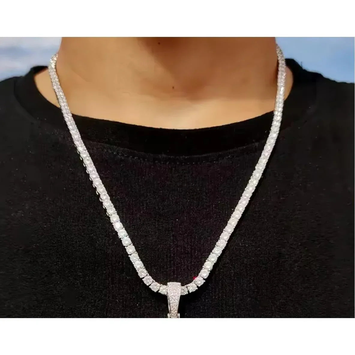 Hip Hop Square Cross Pendant Necklace | Moissanite Iced Out - CaratixJewelry